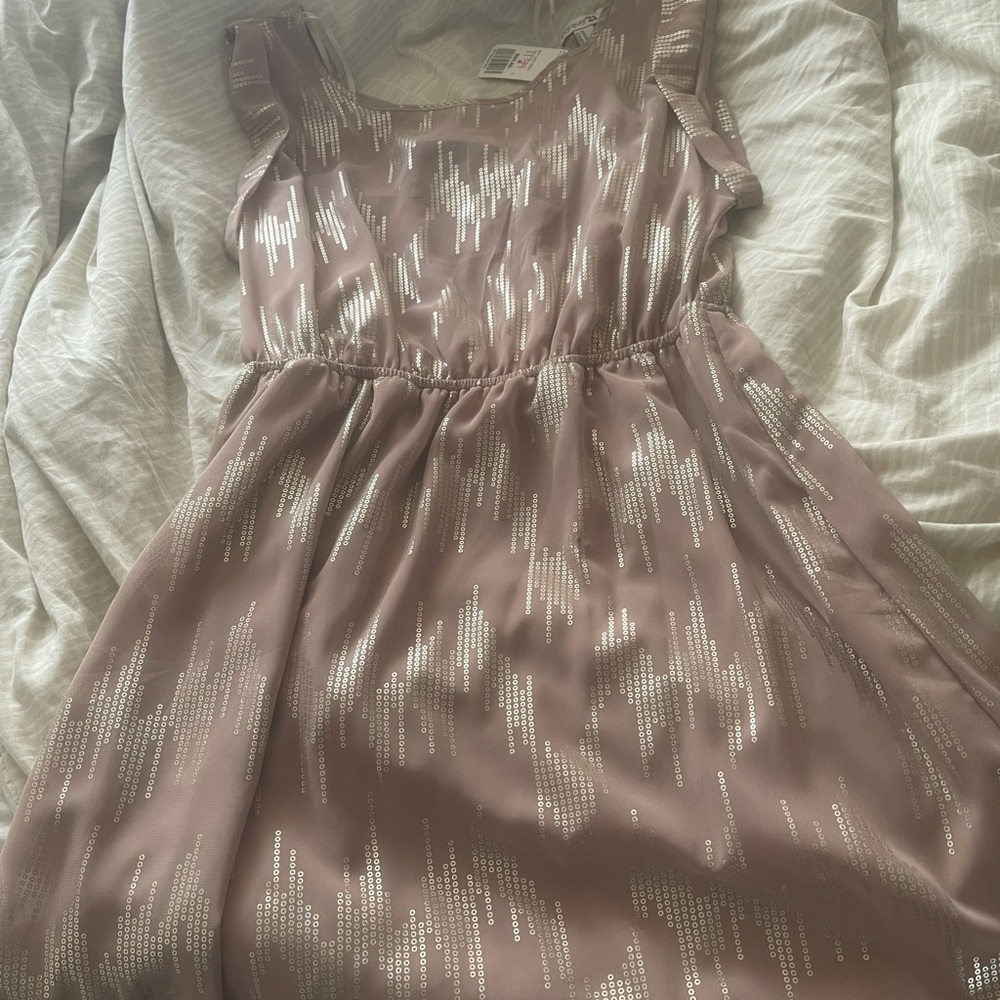 Beige and gold dress